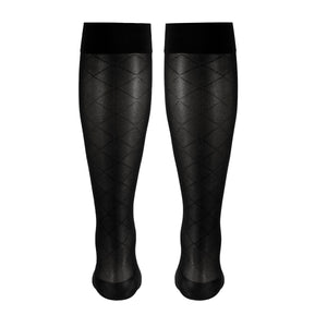 Truform Sheer Compression Stockings, 15-20 mmHg, Women's Knee High Length, Diamond Pattern