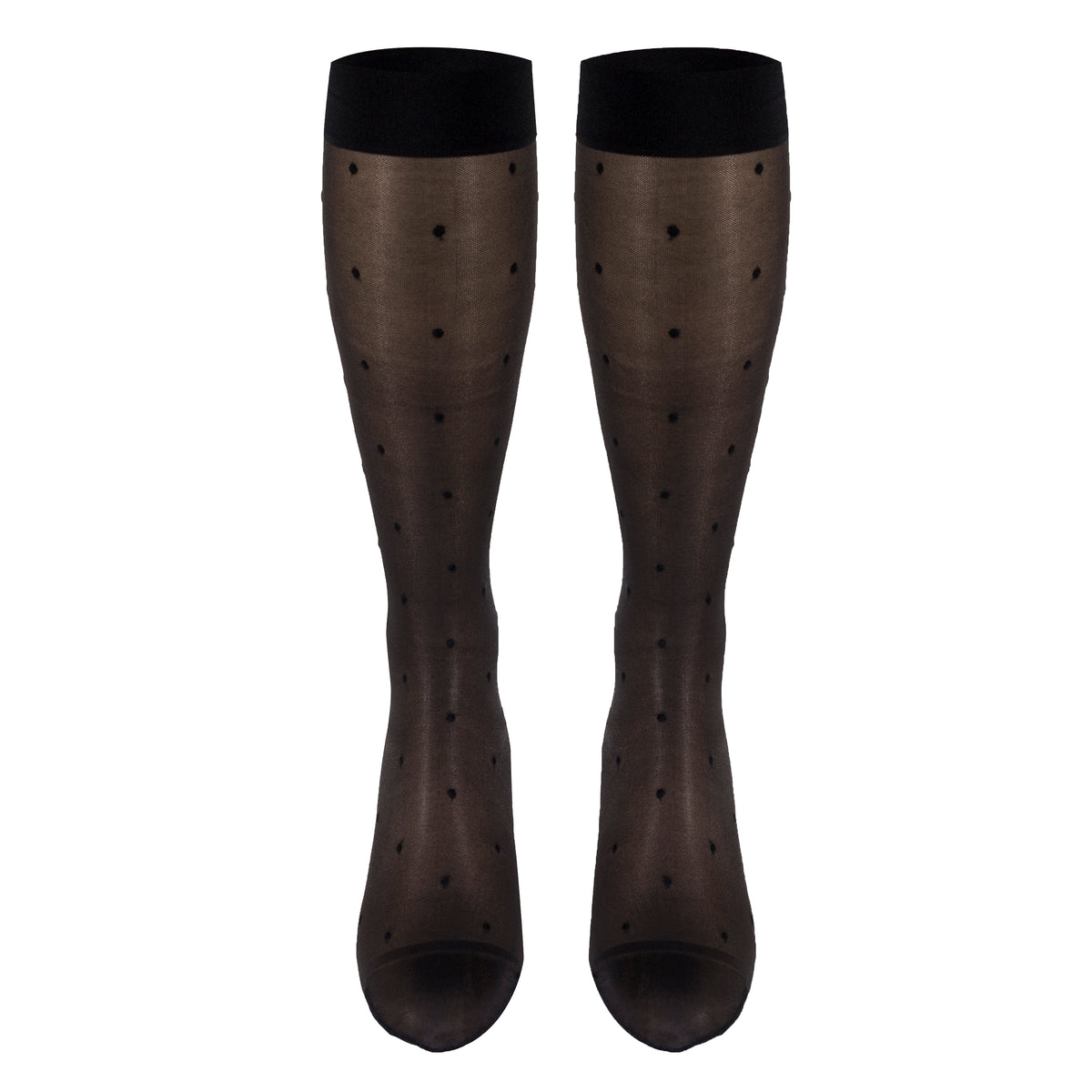 Truform Sheer Compression Stockings, 15-20 mmHg, Women's Knee High Length, Dot Pattern