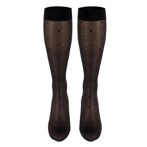 Truform Sheer Compression Stockings, 15-20 mmHg, Women's Knee High Length, Dot Pattern