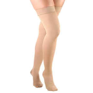 Truform Women's Compression Stockings, 15-20 mmHg, Thigh High Length, Closed Toe, Opaque
