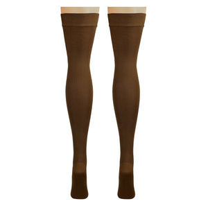 Truform 20-30 mmHg Compression Stockings for Men and Women, Thigh High Length, Dot Top, Closed Toe