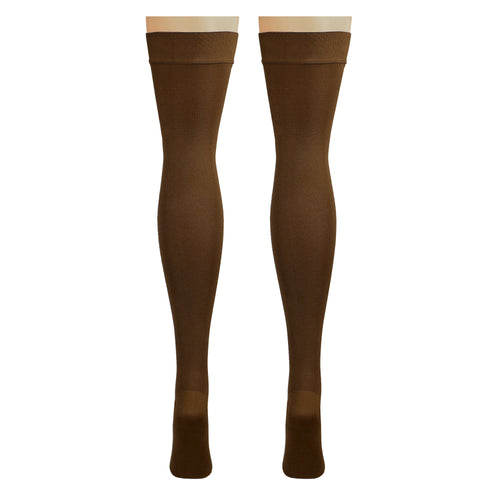 Truform 20-30 mmHg Compression Stockings for Men and Women, Thigh High Length, Dot Top, Closed Toe