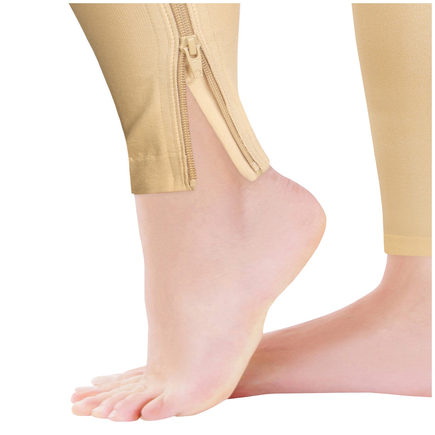 Truform Zipper Compression Stockings, 15-20 mmHg, Medical Thigh Length Leg Sleeve for Women and Men, Footless