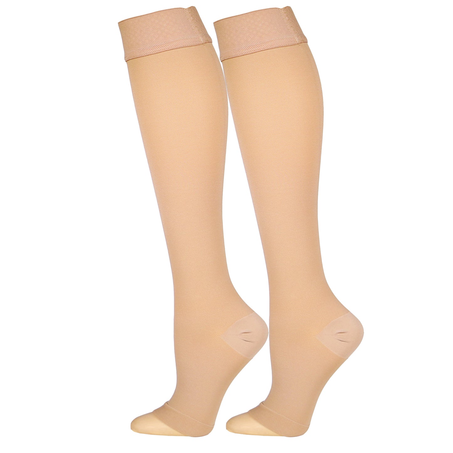 Knee High Stockings, Open Toe, Dot Top: 30 - 40 mmHg