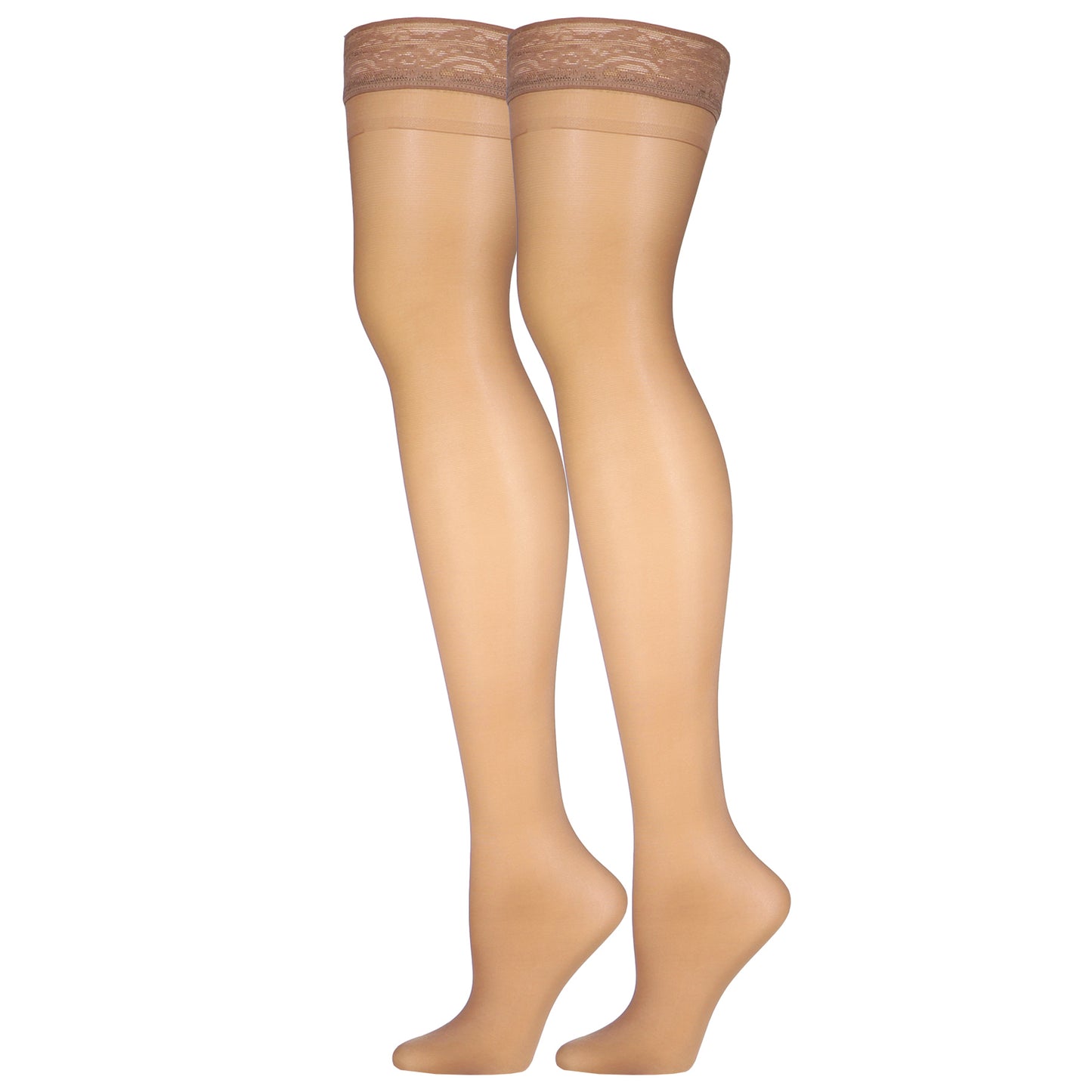 Truform Sheer Compression Stockings, 8-15 mmHg, Women's Thigh High Length, 20 Denier