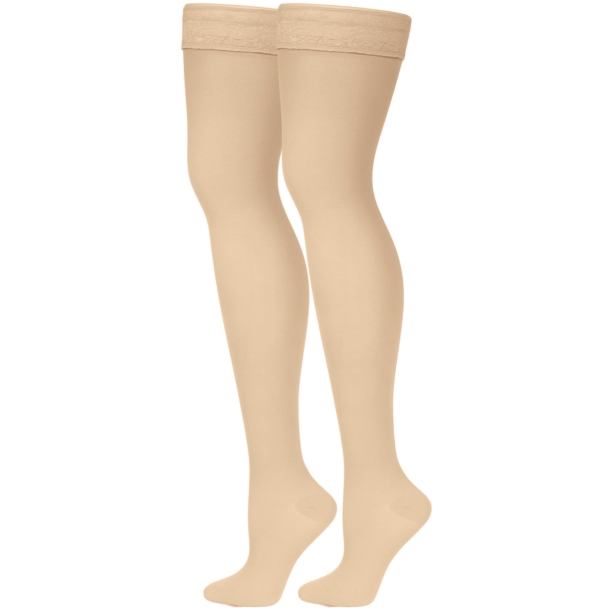 Truform Sheer Compression Stockings, 20-30 mmHg, Women's Thigh High Length, 30 Denier