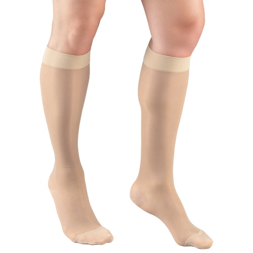 Truform Sheer Compression Stockings, 30-40 mmHg, Women's Knee High Length, 30 Denier