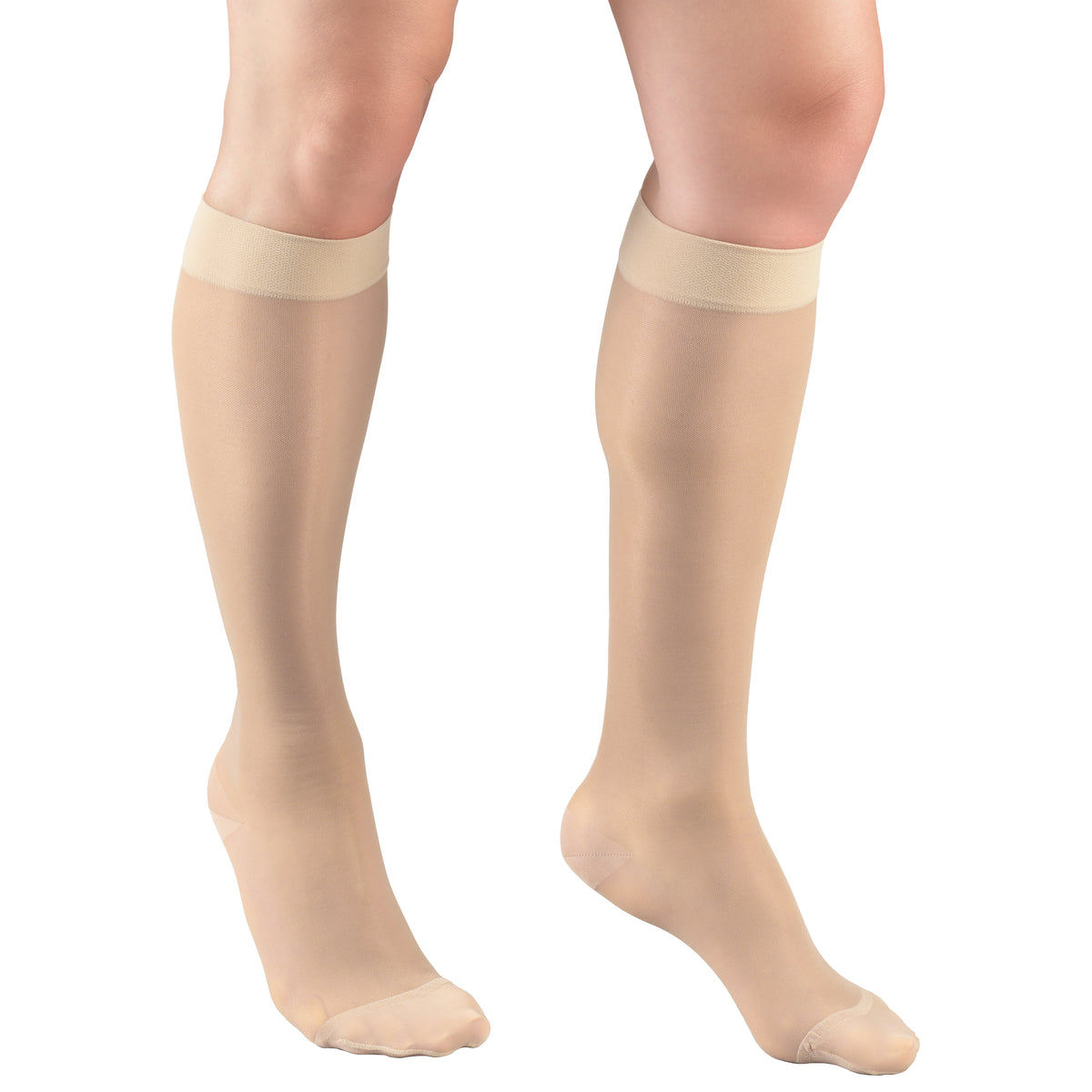 Truform Sheer Compression Stockings, 20-30 mmHg, Women's Knee High Length, 30 Denier