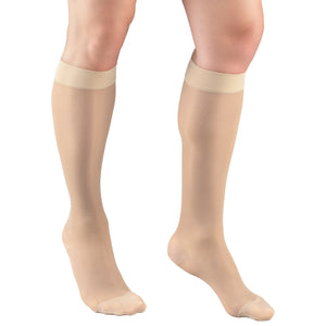 Truform Sheer Compression Stockings, 20-30 mmHg, Women's Knee High Length, 30 Denier