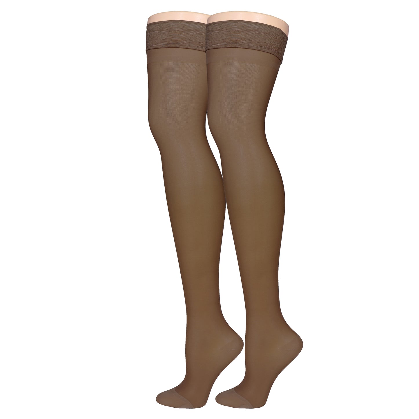Truform Sheer Compression Stockings, 15-20 mmHg, Women's Thigh High Length, 20 Denier