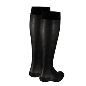 Truform Sheer Compression Stockings, 15-20 mmHg, Women's Knee High Length, Diamond Pattern