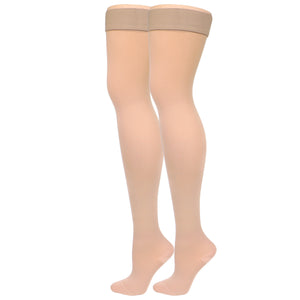 Truform Women's Compression Stockings, 15-20 mmHg, Thigh High Length, Closed Toe, Opaque