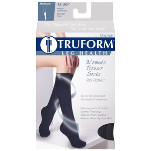 Truform Compression Socks, 15-20 mmHg, Women's Dress Socks, Knee High Over Calf Length