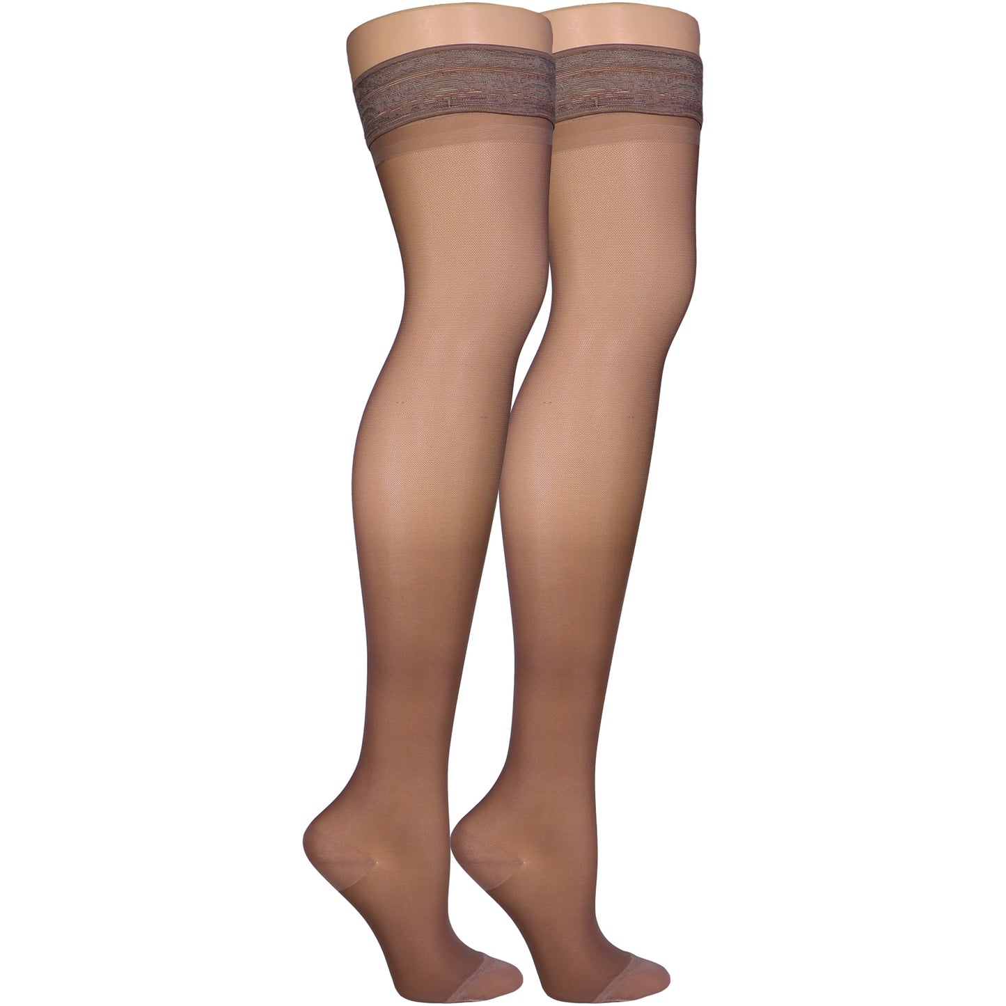 Truform Sheer Compression Stockings, 15-20 mmHg, Women's Thigh High Length, 20 Denier