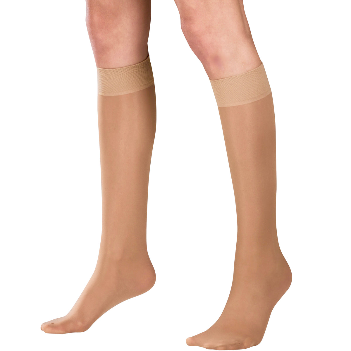 Truform Sheer Compression Stockings, 15-20 mmHg, Women's Knee High Length, 20 Denier