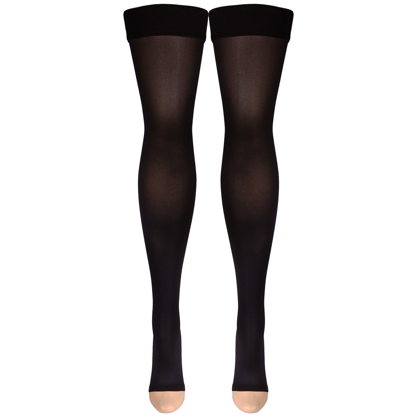 Truform Women's Compression Stockings, 20-30 mmHg, Thigh High Length, Open Toe, Opaque