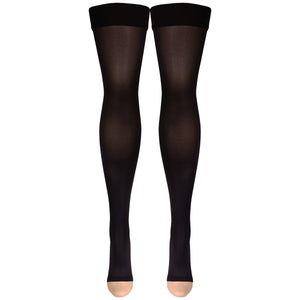Truform Women's Compression Stockings, 20-30 mmHg, Thigh High Length, Open Toe, Opaque