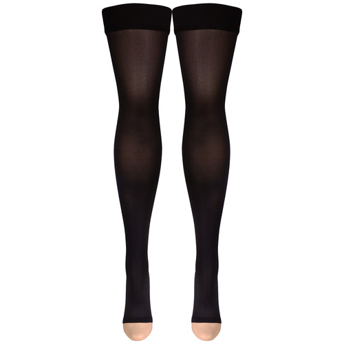 Truform Women's Compression Stockings, 20-30 mmHg, Thigh High Length, Open Toe, Opaque