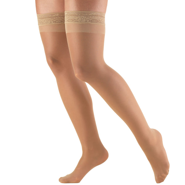 Truform Sheer Compression Stockings, 8-15 mmHg, Women's Thigh High Length, 20 Denier