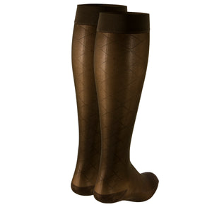 Truform Sheer Compression Stockings, 15-20 mmHg, Women's Knee High Length, Diamond Pattern