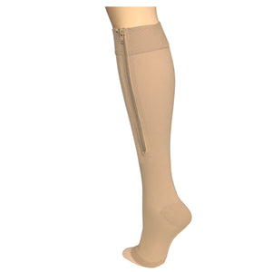 Truform Zipper Compression Stockings, 15-20 mmHg Medical Socks, Women and Men, Knee High, Open Toe