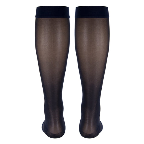 Truform Sheer Compression Stockings, 15-20 mmHg, Women's Knee High Length, Open Toe, 20 Denier