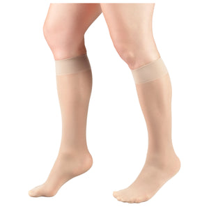 Truform Sheer Compression Stockings, 8-15 mmHg, Women's Knee High Length, 20 Denier