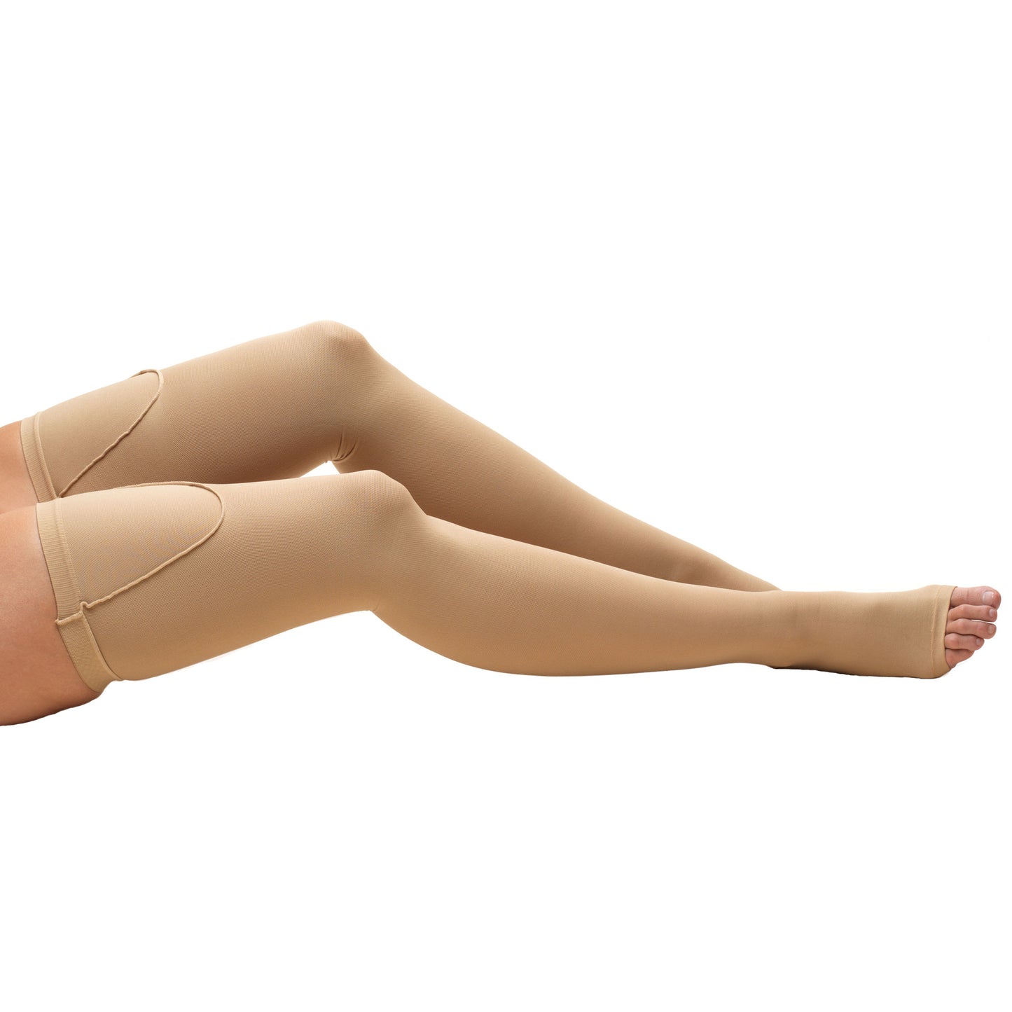 Truform Surgical Stockings, 18 mmHg Compression for Men and Women, Thigh High Length, Open Toe
