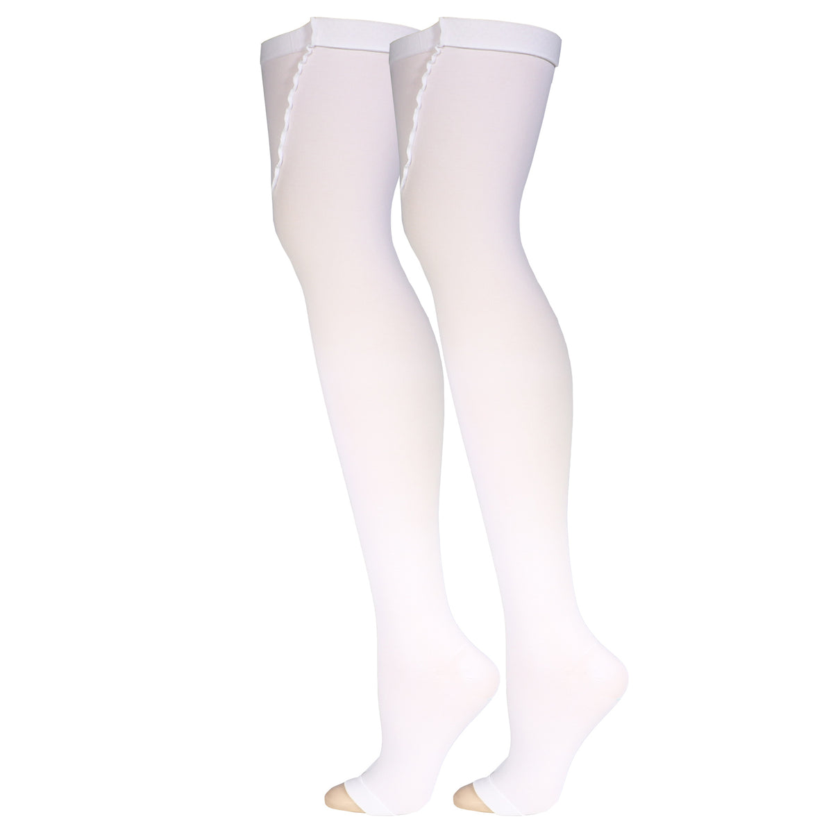 Truform Surgical Stockings, 18 mmHg Compression for Men and Women, Thigh High Length, Open Toe