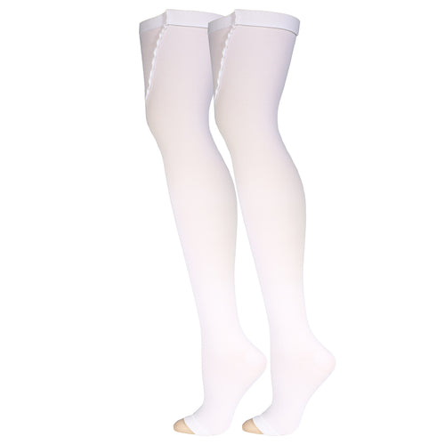 Truform Surgical Stockings, 18 mmHg Compression for Men and Women, Thigh High Length, Open Toe