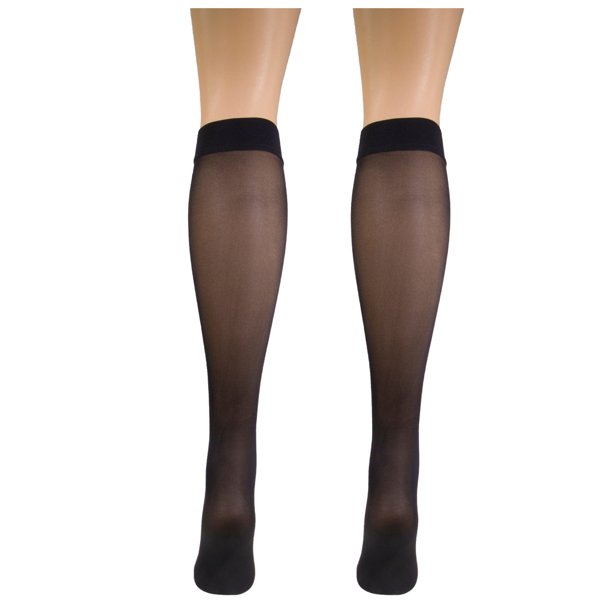 Truform Sheer Compression Stockings, 8-15 mmHg, Women's Open Toe, Knee High Length, 20 Denier