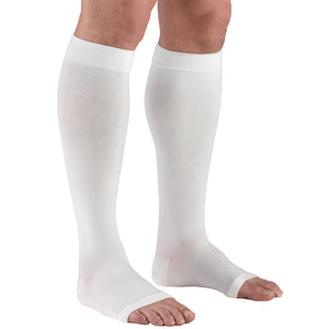 Truform 30-40 mmHg Compression Stockings for Men and Women, Knee High Length, Open Toe