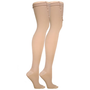 Truform Surgical Stockings, 18 mmHg Compression for Men and Women, Thigh High Length, Closed Toe