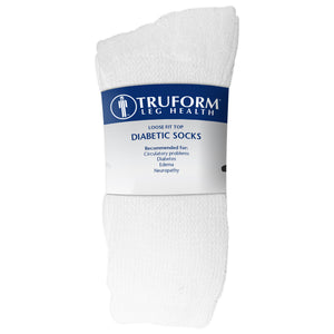 Truform Diabetic Socks for Men and Women, Medical Style Crew Length, Mid Calf Height, 3 pairs