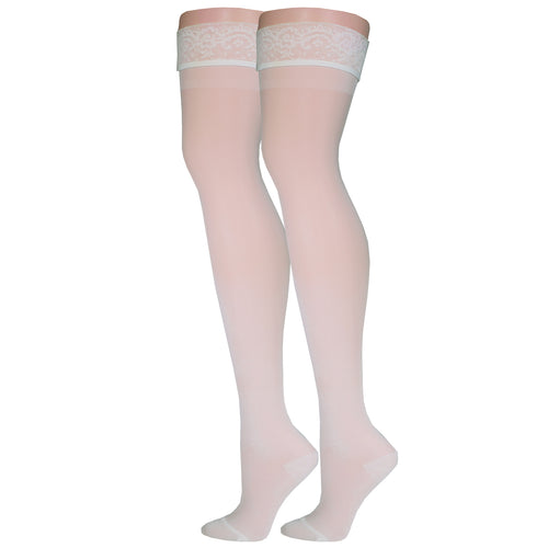 Truform Sheer Compression Stockings, 15-20 mmHg, Women's Thigh High Length, 20 Denier