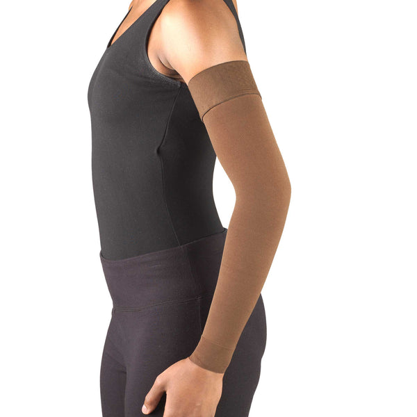 Truform Lymphedema Compression Arm Sleeve, 20-30 mmHg Post Mastectomy Support, Dot Top Grip Band