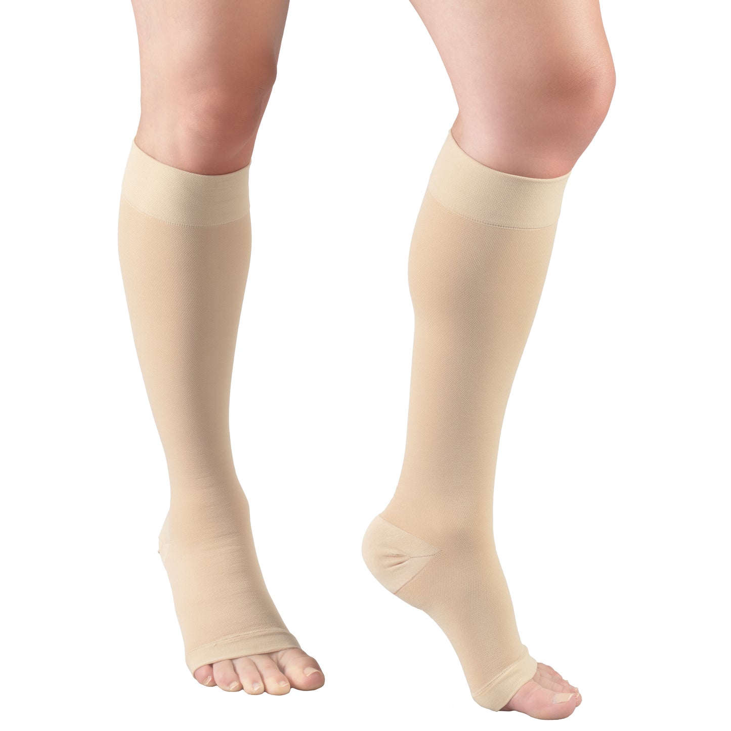 Truform 20-30 mmHg Medical Compression Stockings, Aloe Infused Microfiber, Knee High, Open Toe