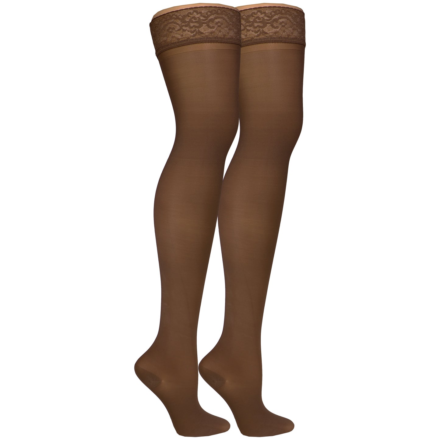 Truform Sheer Compression Stockings, 20-30 mmHg, Women's Thigh High Length, 30 Denier