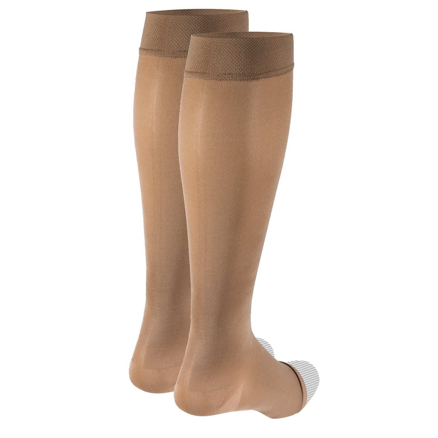 Truform Women's Compression Stockings, 15-20 mmHg, Knee High Length, Open Toe, Opaque
