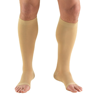Truform 30-40 mmHg Compression Stockings for Men and Women, Knee High Length, Open Toe