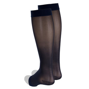 Truform Sheer Compression Stockings, 15-20 mmHg, Women's Knee High Length, Open Toe, 20 Denier