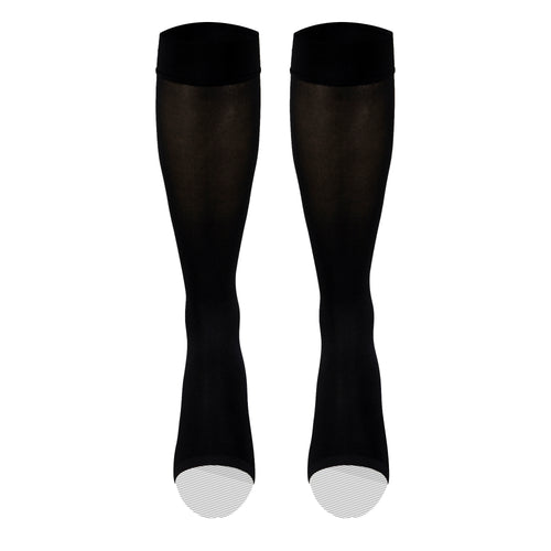 Truform Women's Compression Stockings, 15-20 mmHg, Knee High Length, Open Toe, Opaque