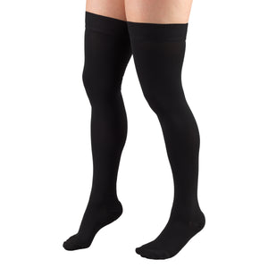 Truform 30-40 mmHg Compression Stockings for Men and Women, Thigh High Length, Dot-Top, Closed Toe