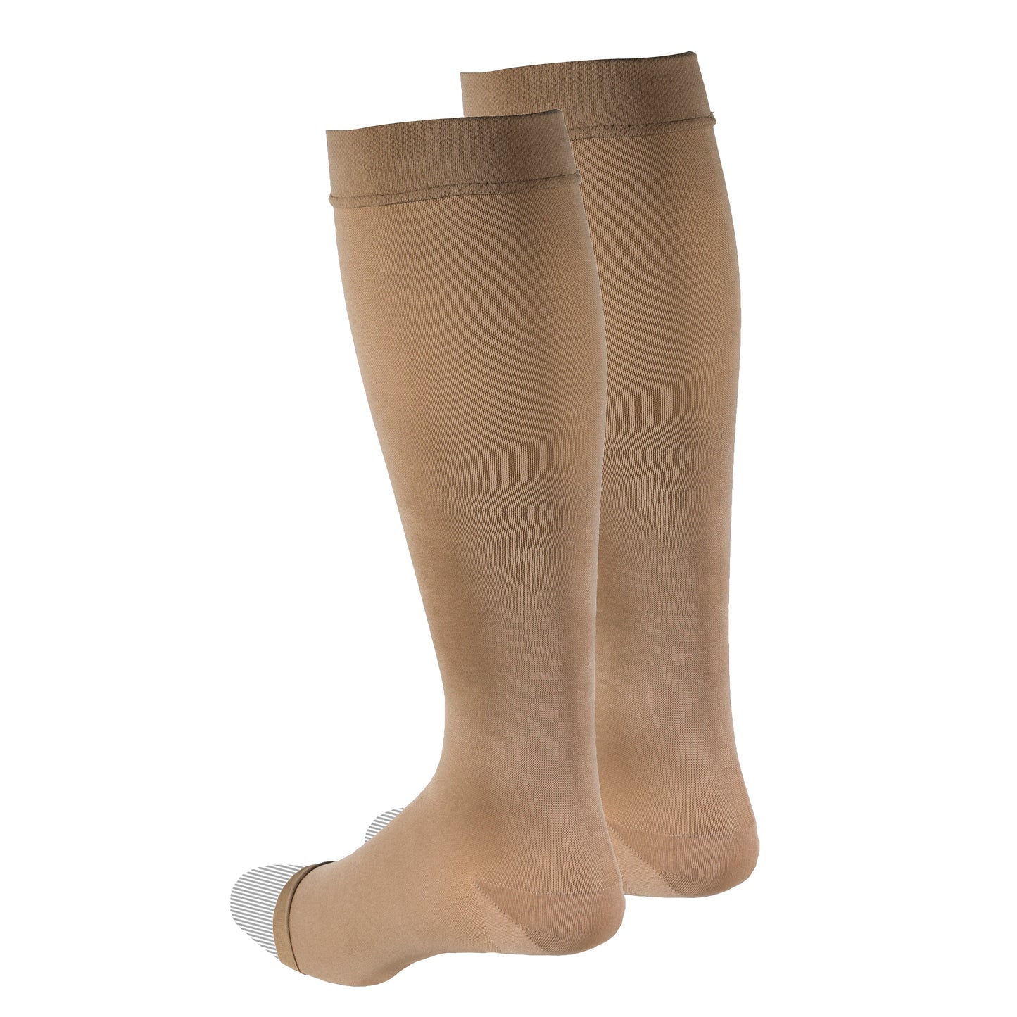 Truform Women's Compression Stockings, 20-30 mmHg, Knee High Length, Open Toe, Opaque