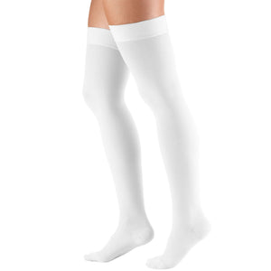 Truform 20-30 mmHg Compression Stockings for Men and Women, Thigh High Length, Dot Top, Closed Toe