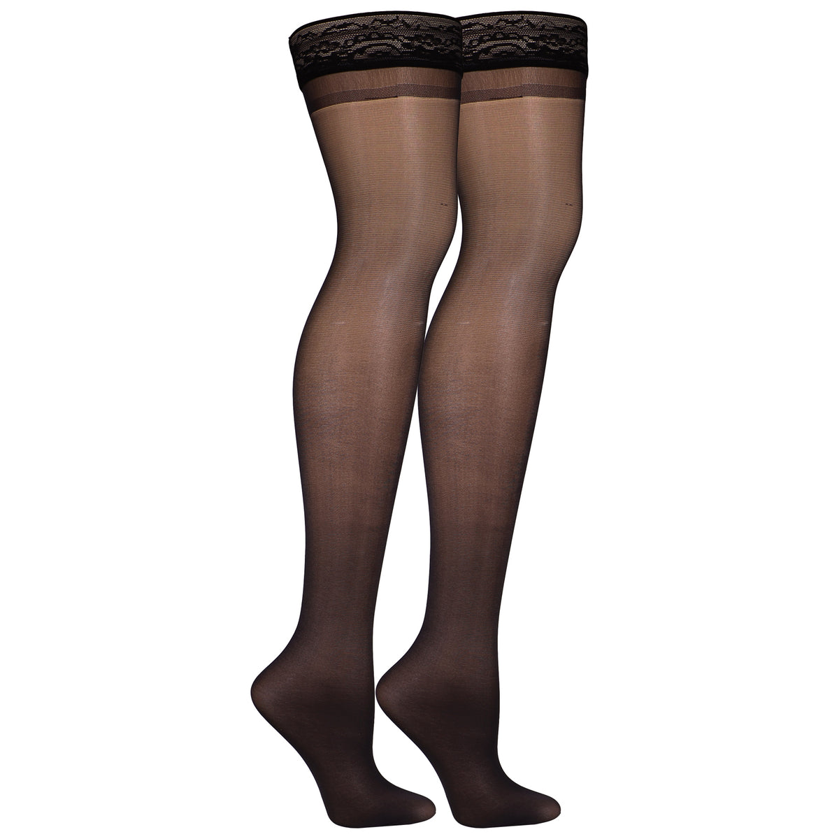 Truform Sheer Compression Stockings, 8-15 mmHg, Women's Thigh High Length, 20 Denier