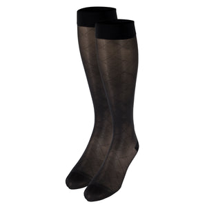Truform Sheer Compression Stockings, 15-20 mmHg, Women's Knee High Length, Diamond Pattern
