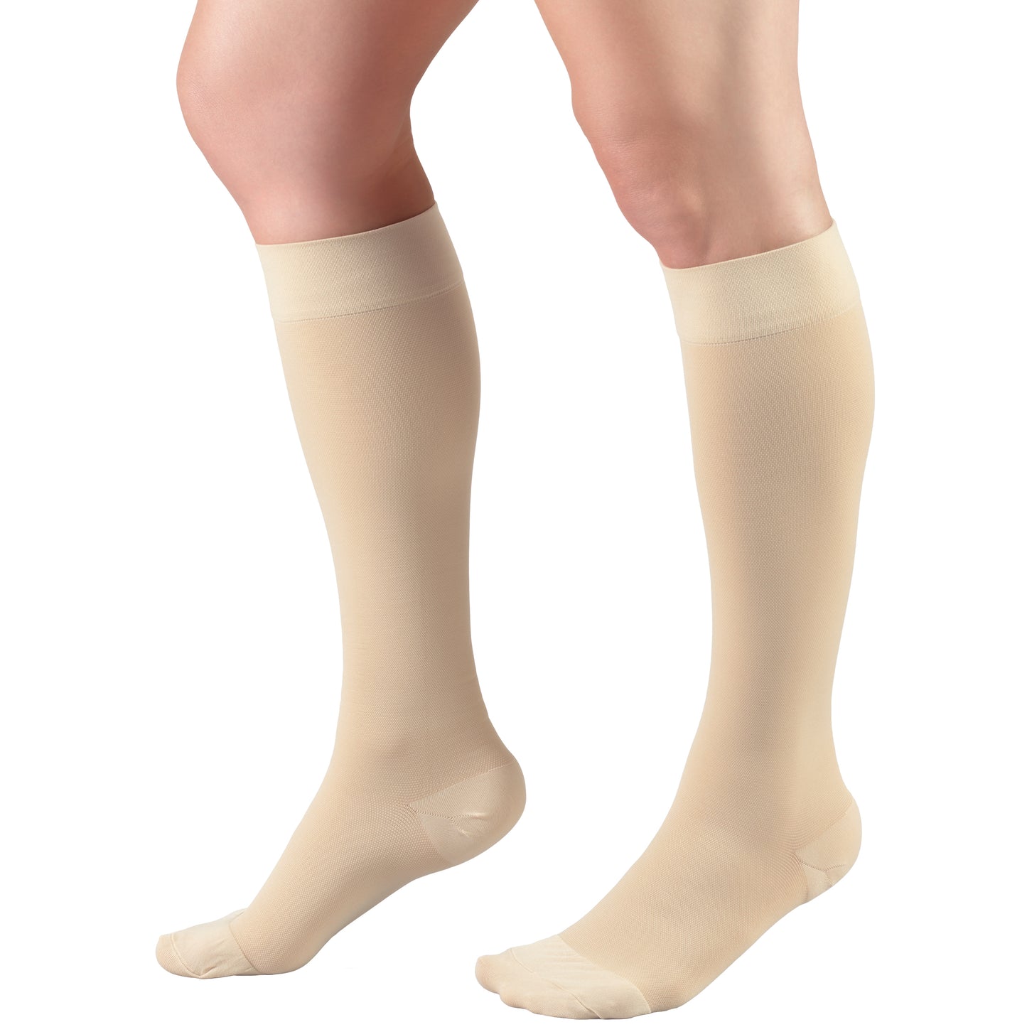 Truform 20-30 mmHg Medical Compression Stockings, Smooth Stretch Microfiber, Knee High, Closed Toe