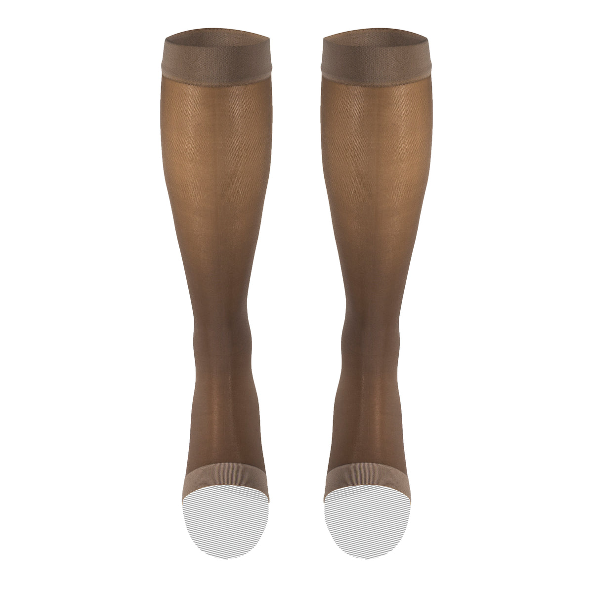 Truform Sheer Compression Stockings, 15-20 mmHg, Women's Knee High Length, Open Toe, 20 Denier
