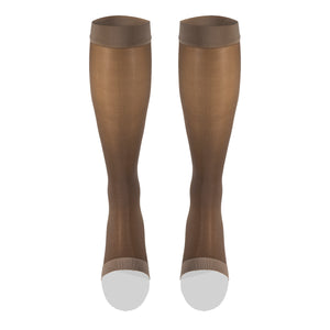 Truform Sheer Compression Stockings, 15-20 mmHg, Women's Knee High Length, Open Toe, 20 Denier